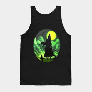 GRIM REAPER WATCHING HALLOWEEN MOON Tank Top